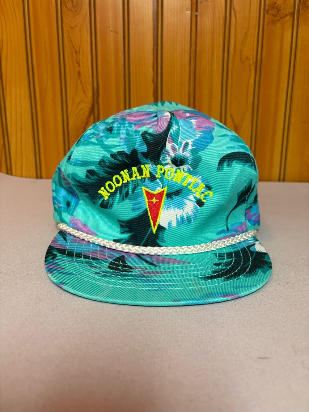 Noonan Pontiac Tropical Teal Floral Rope-Trim Cap